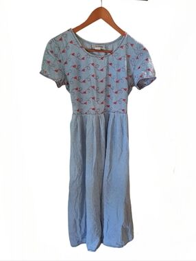 Classic Apparel Embroidered Denim Dress Vintage Teacher Cottage Core